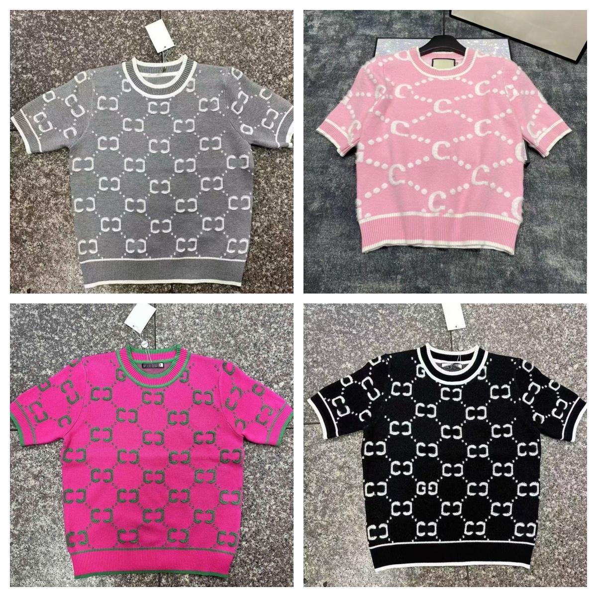 Knitwear New Designer T Shirt Clothes Womens Clothing Pure Cotton Round Neck Short Sleeve Sign Letter Print