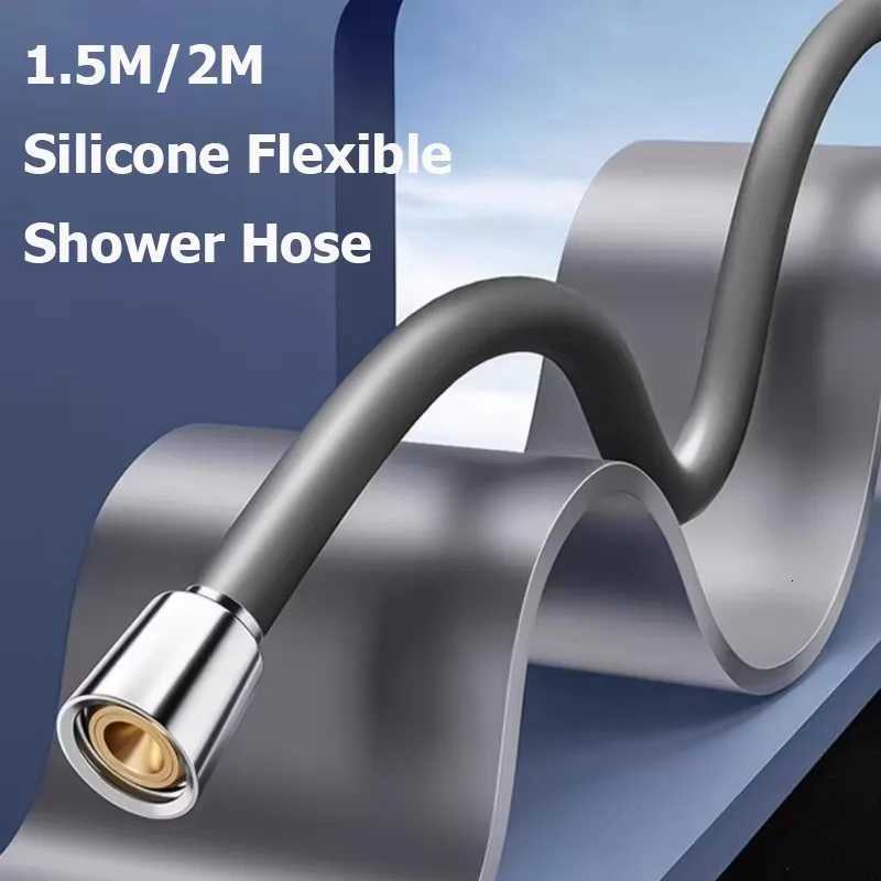 Upgraded 15/2/ Silicone Shower Hose ible Anti-Winding Pipe High Pressure Powerf Shower Tube Bathro Accessories Y251107