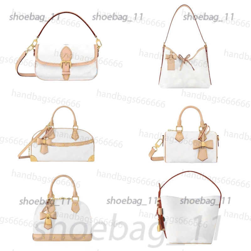 Shoulder Bags White tote bag designer leather murakami women fashion vintage multicolor bucket handbag crossbody luxury shoulder bags classic beach clutch simple