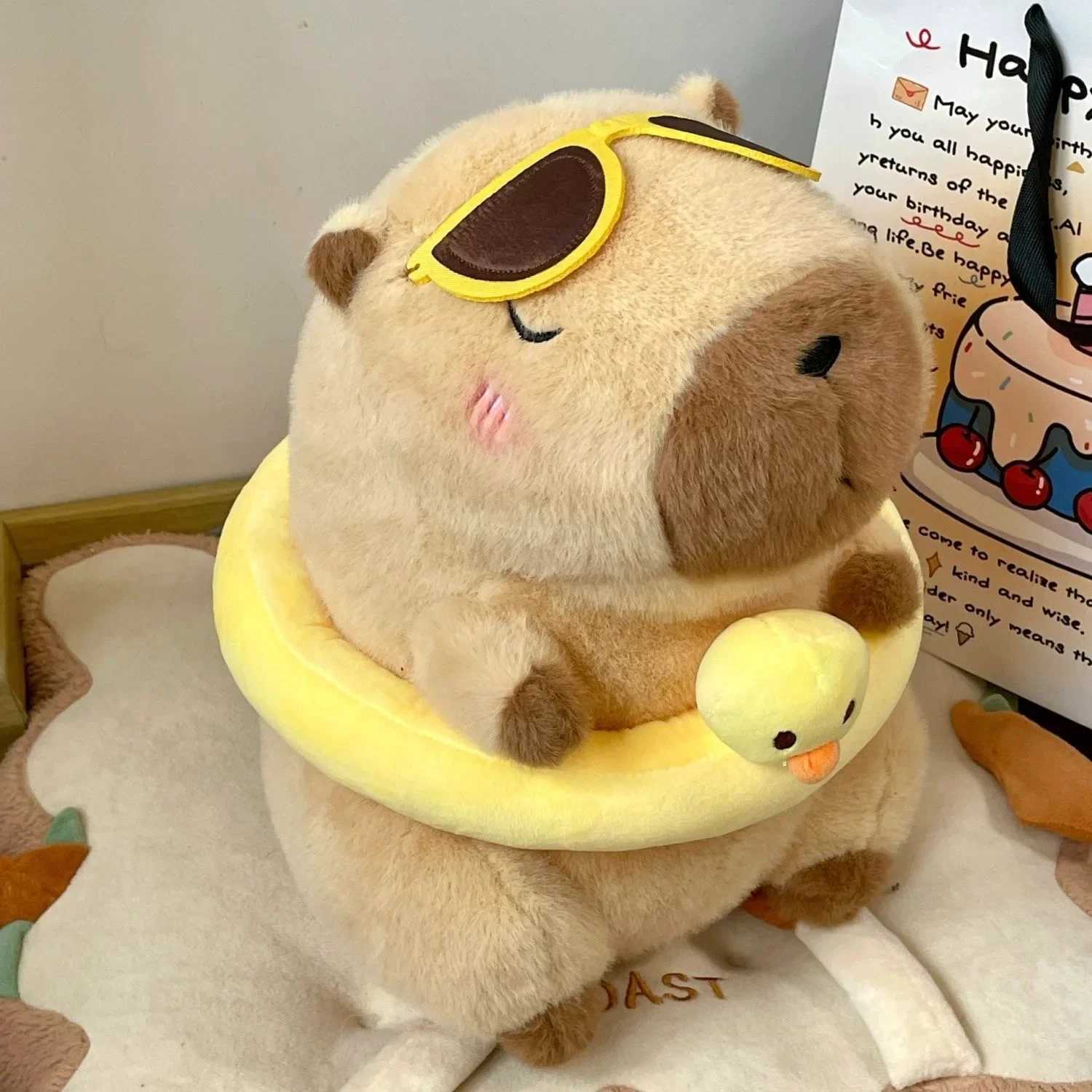 New 21cm Capybara Plush Toy Simulation Capibara Anime Fluffty Toy Cute Animals Beach Style Stuffed Doll Christmas Gifts for Kids C251107