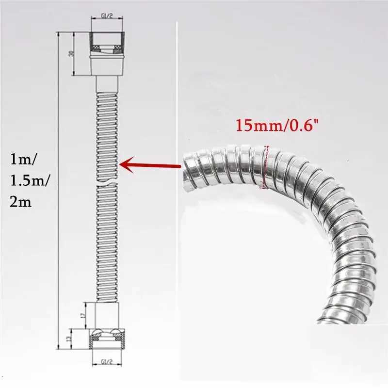 1m/15m/2m ible High Quality Shower Hose Stainless Steel Chre Bathro Water Shower Pipe Tool Shower Accessories Y251107