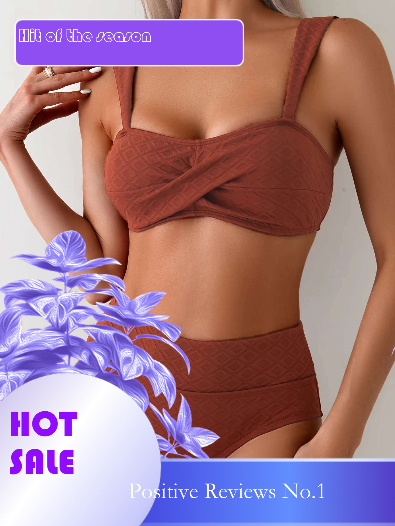 Dongdumaoyi Sexy High Waist Bikini Women Wine Front Tie Push Up Bra Two Piece Swimsuit Beach Bathing Suit Summer Swimwear Traje De Ba O