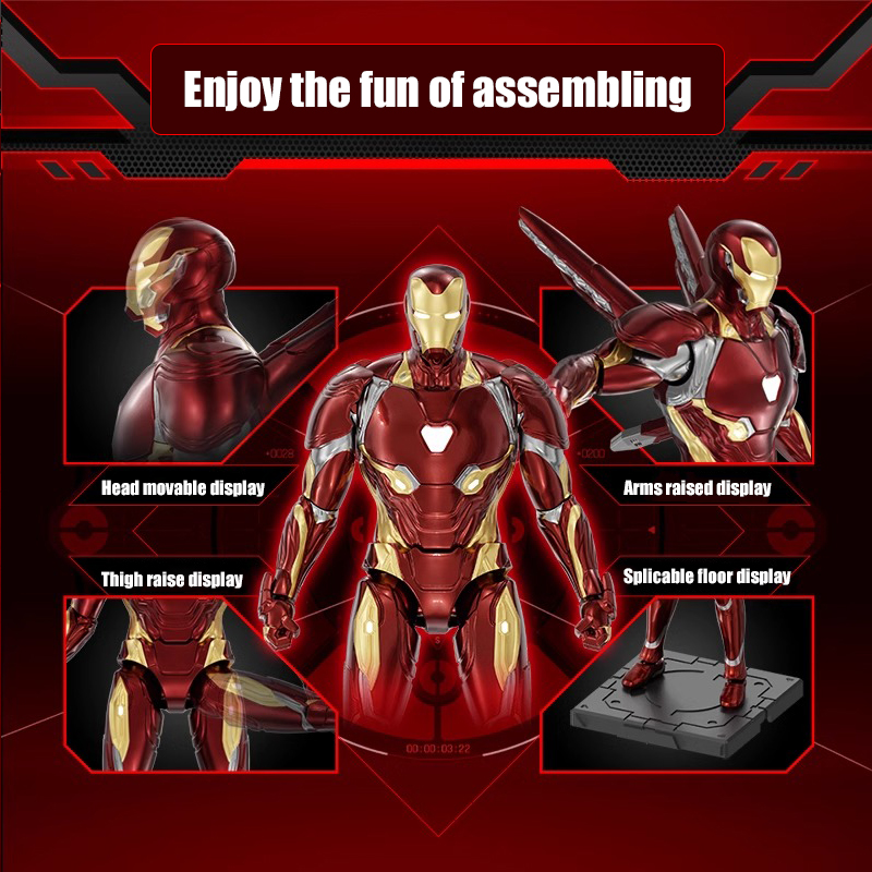 Fondjoy Marvel Avengers Iron Man MK50 Spider-Man Captain America Action Figure Set 1/12 Scale Collectible Toys Bulk Wholesale Superhero Gift for Kids 