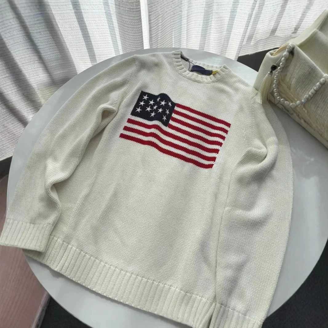 2025 New Autumn Winter Thick Sweater Men American Stripes Knitted Sweaters Mens Round Neck Trendy Streetwer Pullover ClothingXJ251107