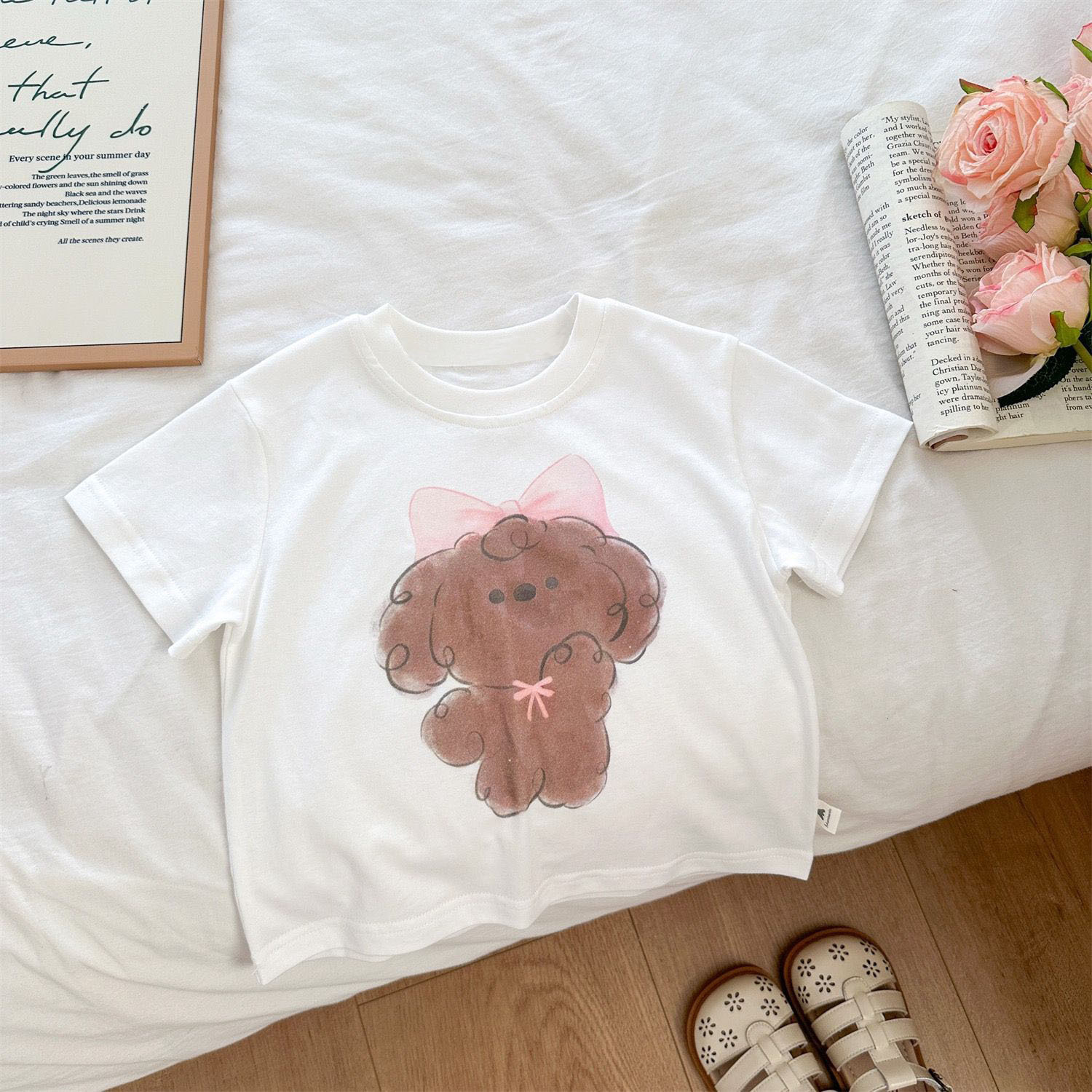 Ddmyshoesvip Pure Cotton Children S Summer New Cartoon Printed Short Sleeved T Shirt For Girls And Babies Cute Boys Casual Top