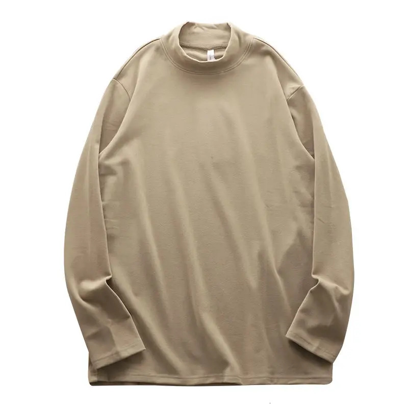 Thermal Underwear Tops Woman Autumn Clothes Thermal Shirt Mens Winter Tights Half High Collar Slim Fit Long Sleeve Tshirt 251107