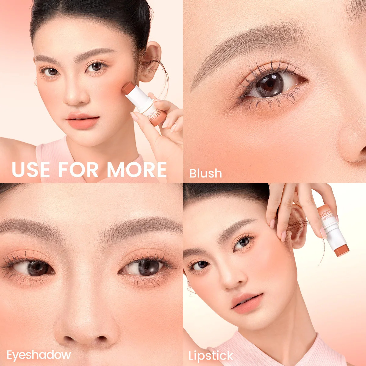 FOCALLURE waterproof powder blusher stick durable 3 in 1 matte eye shadow lipstick Highlighter cosmetics for women 250325