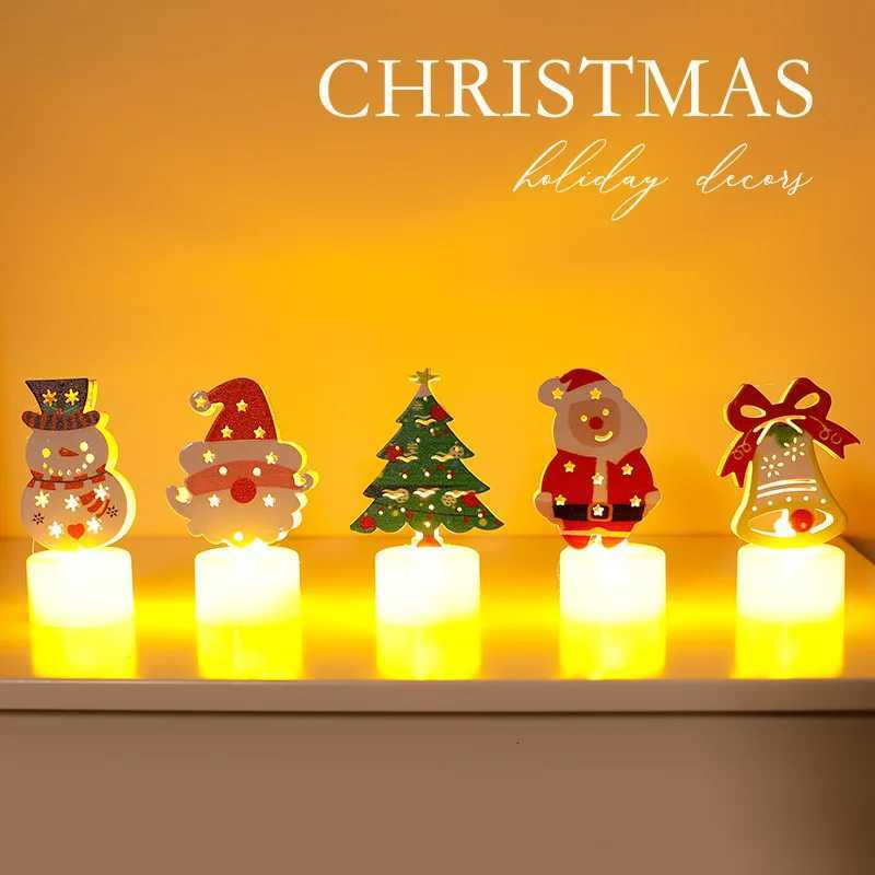 LED Electronic Candle Lights Christmas Trees Santa Claus Snowmen Creative Candles Small Night Lights Home Decorative Ornaments W251107