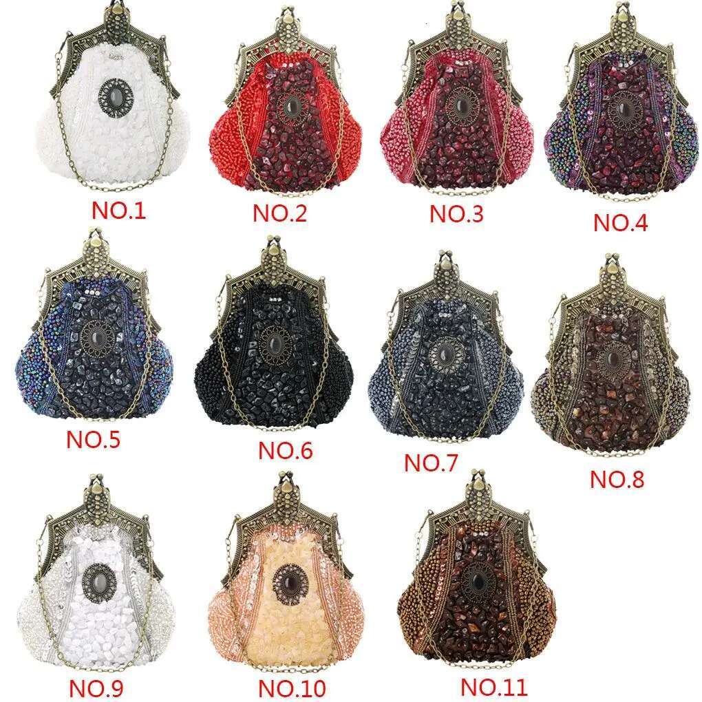 Women S Antique Beaded Embroidery Party Clutch Vintage Sequined Purse Evening Handbag Wedding Bridal Bag