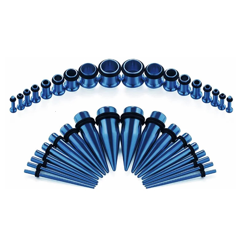 36PCS Ear Gauges Stretching Kit 14-00G Stainless Steel Ear Plugs Tunnels Flesh Tapers Set Stretcher Taper Set Dilataciones Oreja 250403