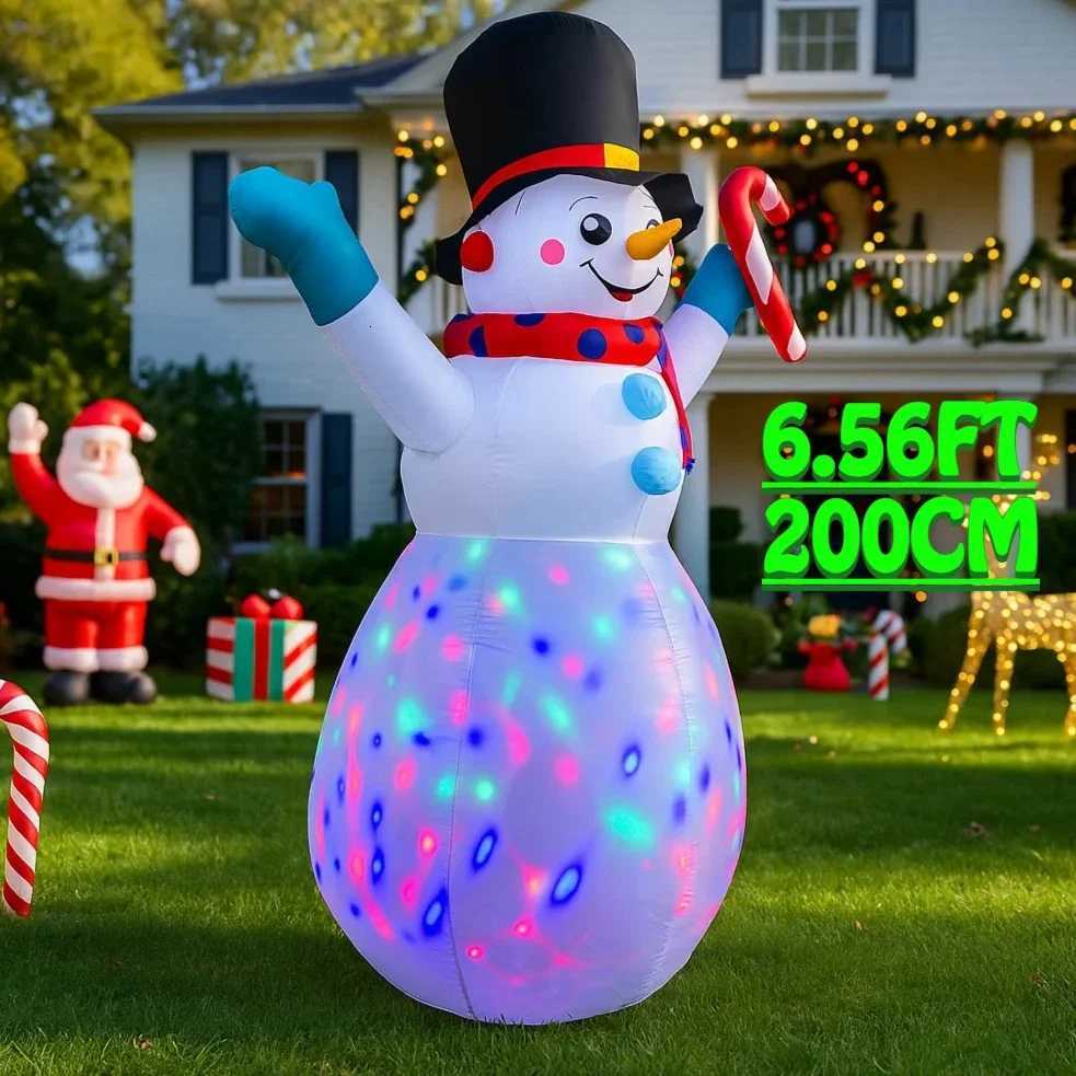 65FT LED Snowman Santa Claus Inflatable Christmas Decorations Xmas Ornaments Lights Outdoor Home Yard Holiday Party Decor Toys W251107