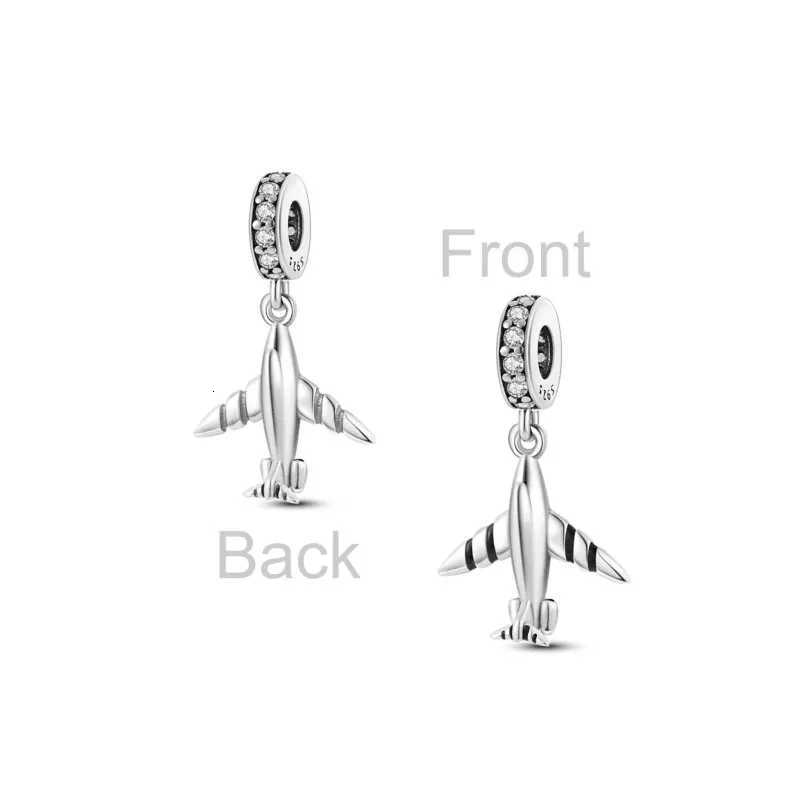 925 Silver Blue Earth Plane Ball Love Travel Dangerous Charm Bead Suitable for Original European Bracelet Necklace JewelryXJ251107