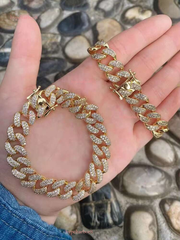 HipHop Men's Jewelry Zircon Miami Cuba k Gold Chain Necklace Bracelet