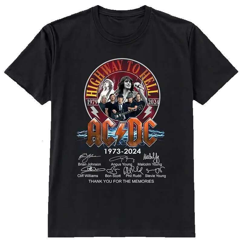 2025 New AC/DC and Women's Cotton Hip Hop Rock Short Sleeve Brand Men's T-shirt High Quality Summer Street Top