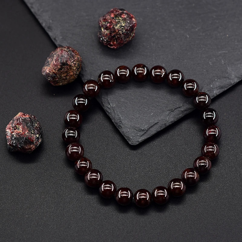 5A Natural Garnet Womens Wine Red Bead Bracelet Womens Bracelet Mens Bracelet Lucky Energy Treatment Jewelry Valentines Day Gift 250328