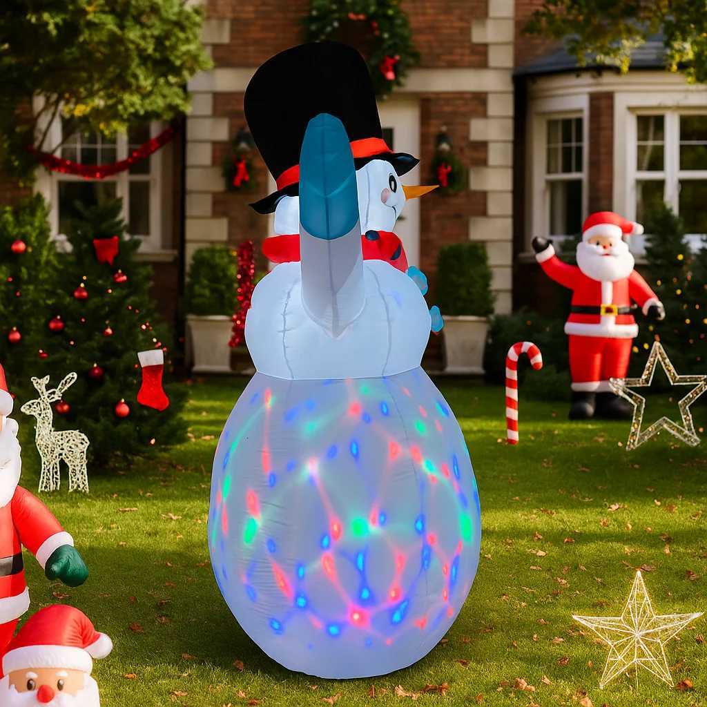 65FT LED Snowman Santa Claus Inflatable Christmas Decorations Xmas Ornaments Lights Outdoor Home Yard Holiday Party Decor Toys W251107