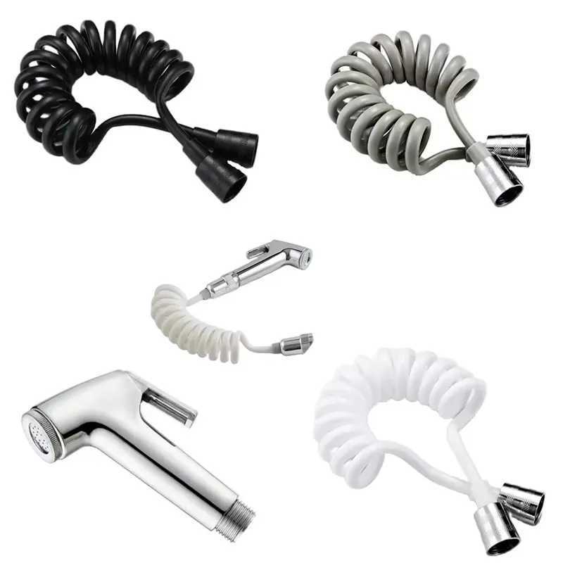 Universal ible Shower Hose with Spring Extension Hand Sprayer Pipe Connector for Bathro Toilet Bidet - Durable Spring Tube Y251107