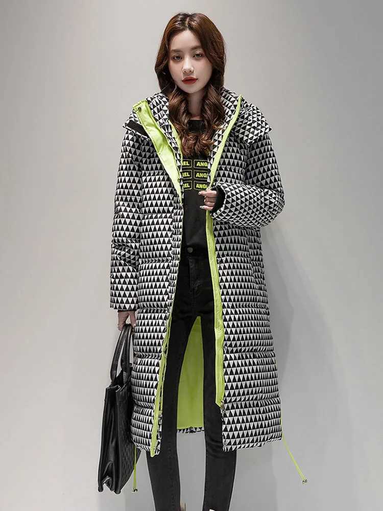 Snow Coat Padded Warm Jacket Down Jacket Winter Women Waterproof Coat Oversized Thick Long Parkas Hooded Jaqueta Feminina C251107