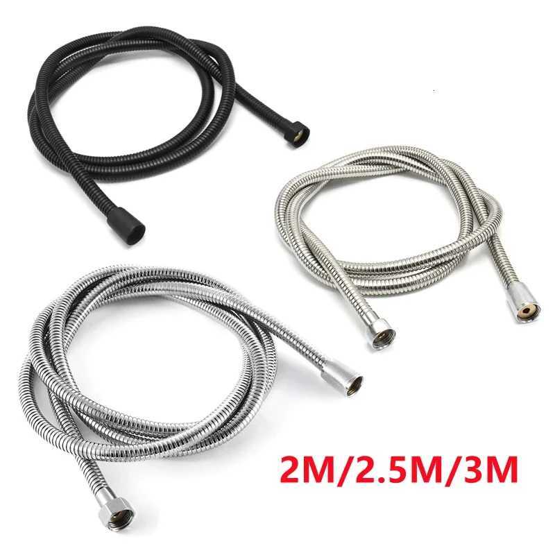 2/25/ 304 Stainless Steel Encrypted Shower Hose Matte Black ible Shower Tube Bathro Chre Plated Bed Nickel Pipe Y251107