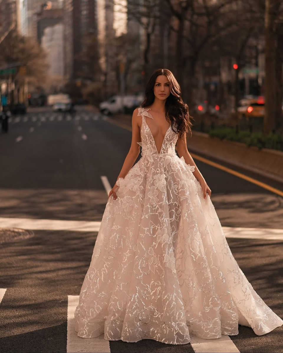 Fashion Show Dress Prom Gown Shine Evening Dress Sexy Party Dresses Prom Dresses Bridal Gowns Robes De Mariee Size Customized vestido de novia H25485