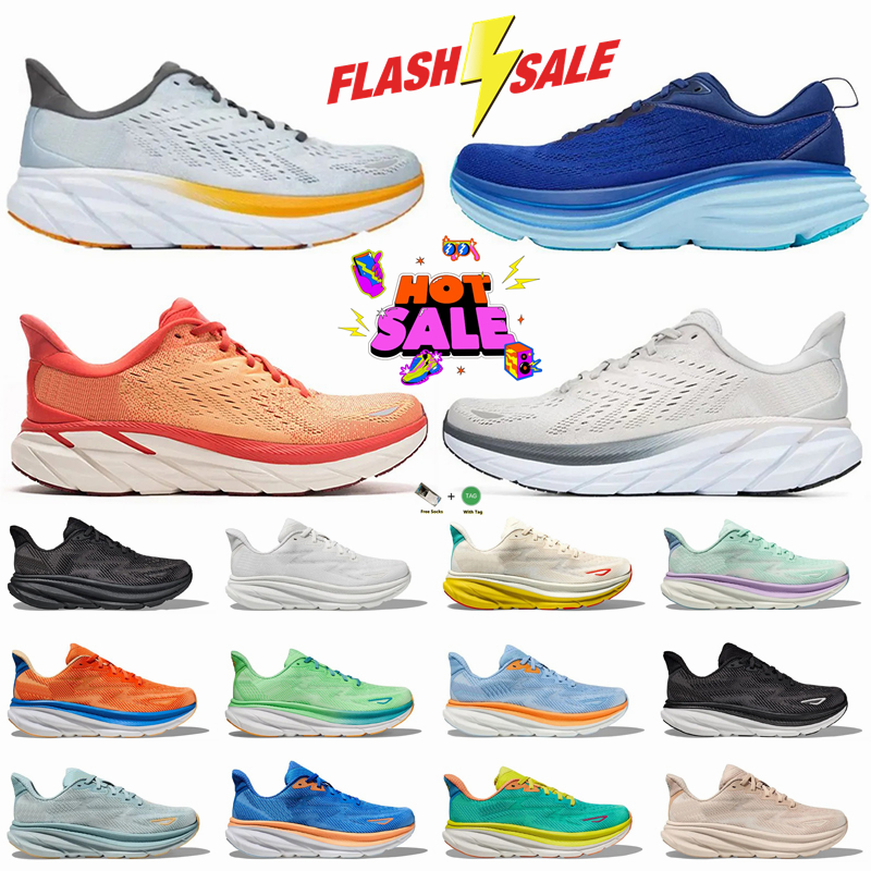 Designer free shipping Bondi 8 Running Shoes Clifton 9 Runner Carbon x2 Triple Black White pink Outdoor Sports Trainers Lifestyle Shock Absorption size 36-45