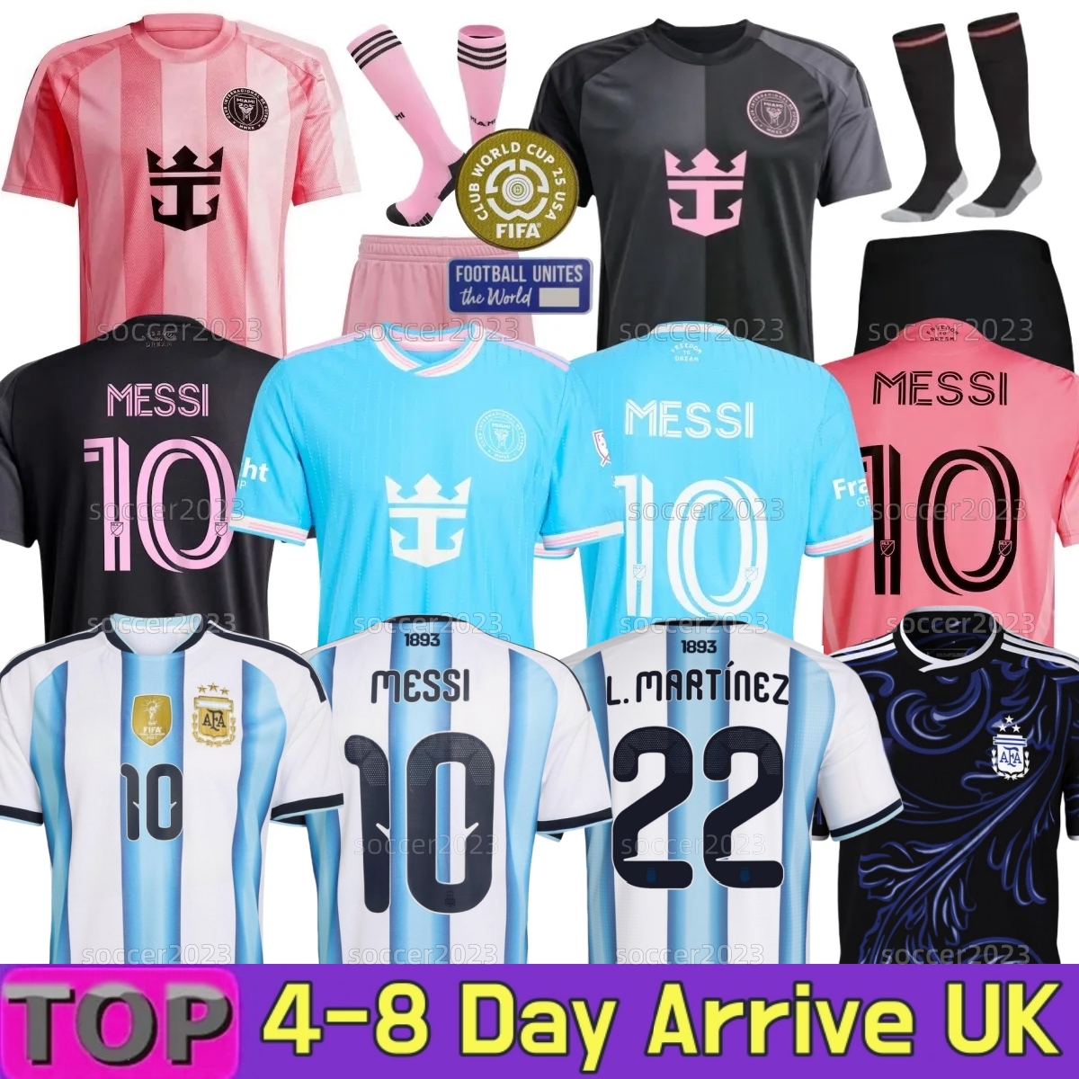25 26 Miamis CF MESSIS Soccer Jerseys SUAREZ Argentina 2026 World Cup 50th DI MARIA Fans Player MAC ALLISTER DYBALA J. ALVAREZ DE PAUL L.MARTINEZ Football Shirt men Kids