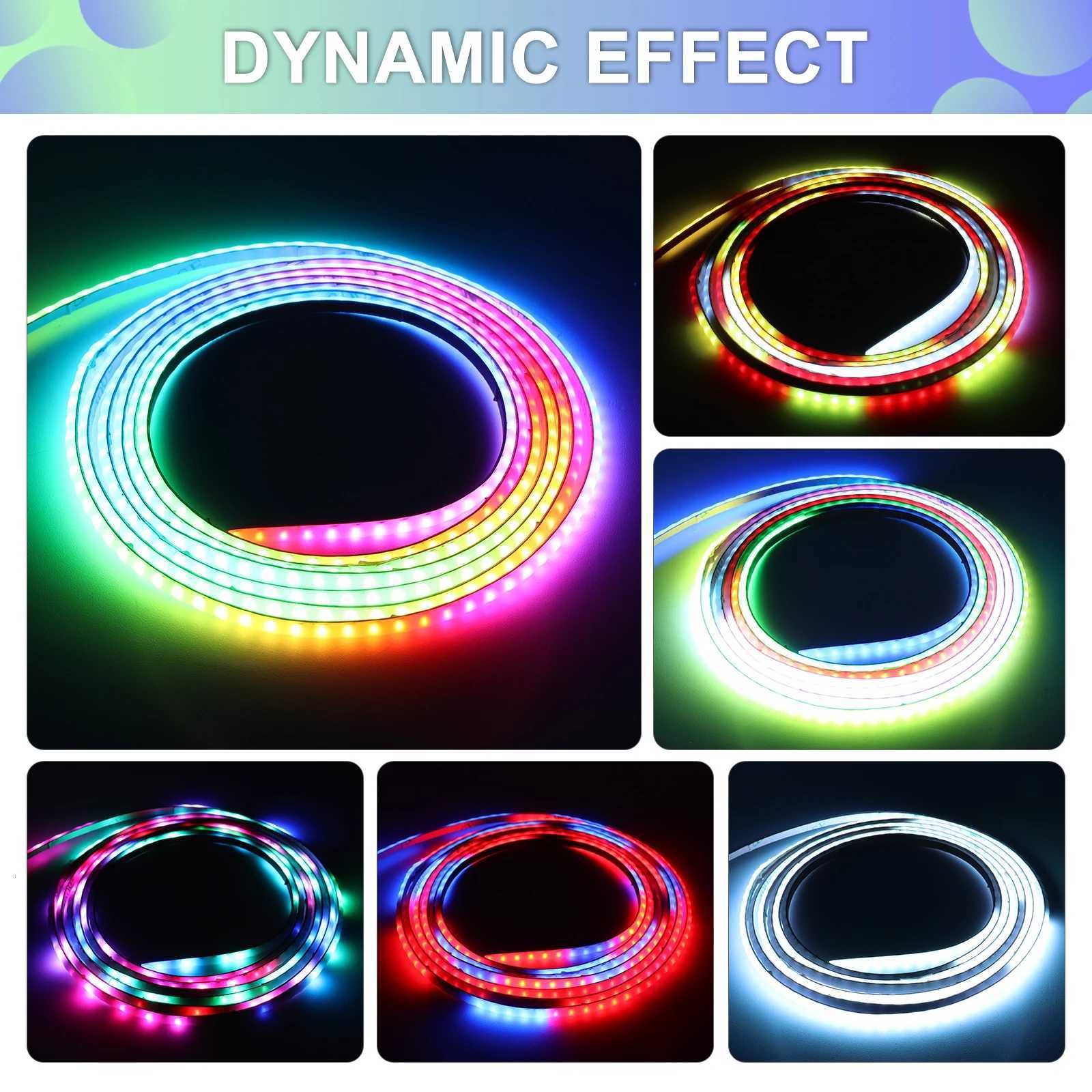 3mm 5mm 5V WS2812B Addressable COB LED Strip Individually IC RGB Flexible LED Strip High Density Dream Color LED Tape W251107