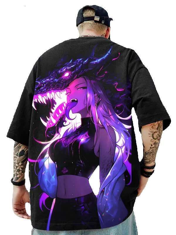 Rick 3D animated printed short sleeved street T-shirt, fashionable top, men's clothing