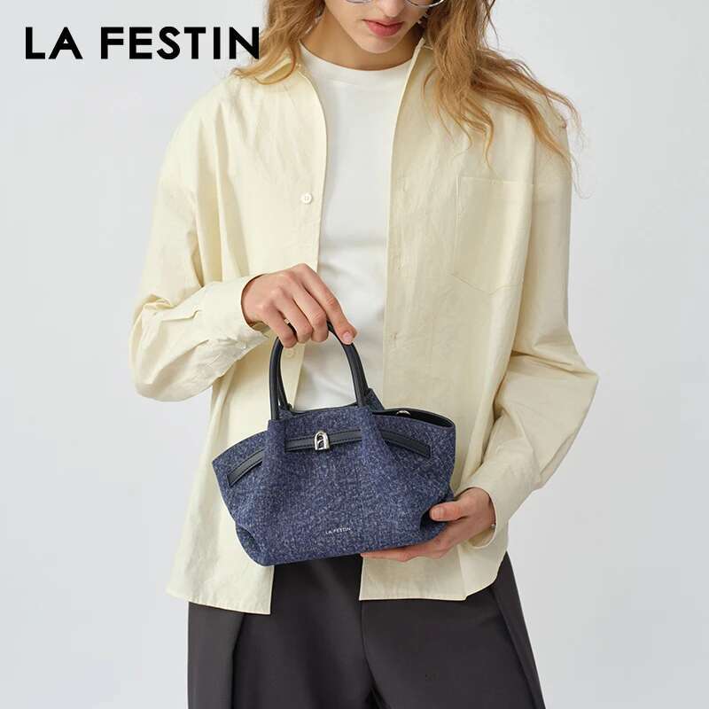 LA FESTIN Original Women's Bag 2025 New Weave Handbag Fashion Shoulder Crossbody Bags Designer Ladies Leather Bag