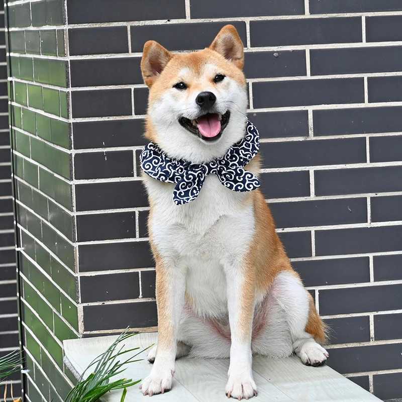 High Quality Dog scarf pet decoration dog collar Japanese bow collar Shiba Inu kimono accessories cat and dog photography pet collar T250407