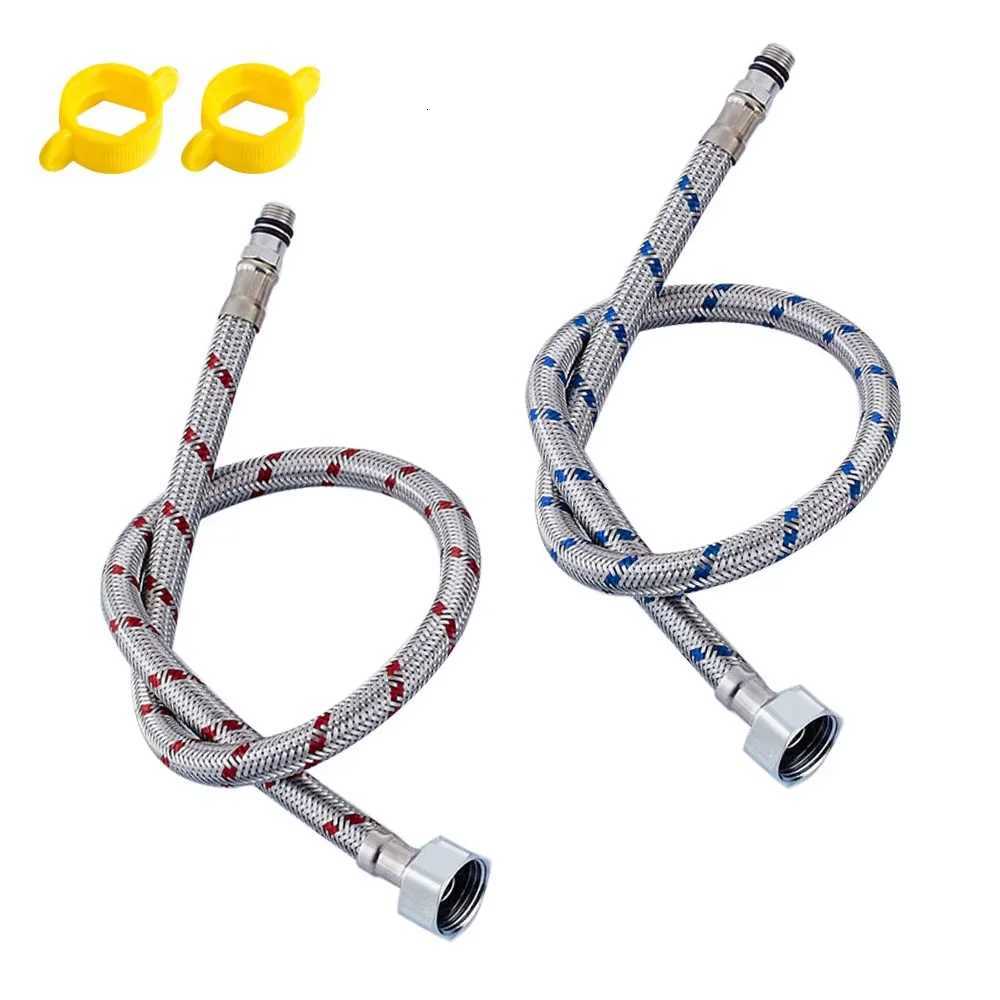 G1/2 G3/8 G9/16 50cm 1 pair Stainless Steel ible Plumbing Pipes Cold Hot mixer Faucet Water supply pipe Hoses bathro part Y251107