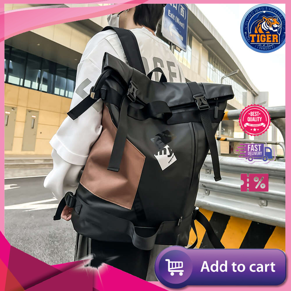 Ddmytiger Ddmytiger Korean Version Of Street Trend With New Curled Mouth Fashionable Personality For Men Large Capacity Waterproof College Student Bac
