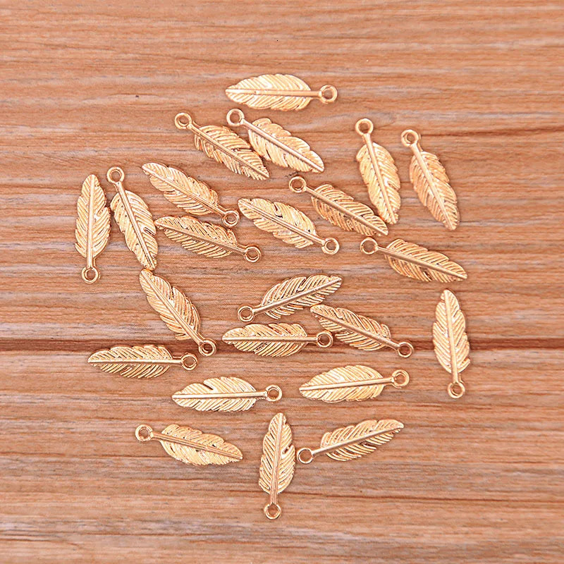 80 pieces of 5 15mm 6color metal zinc alloy mini leaf amulet suitable for jewelry factory pendant DIY handmade production 250325