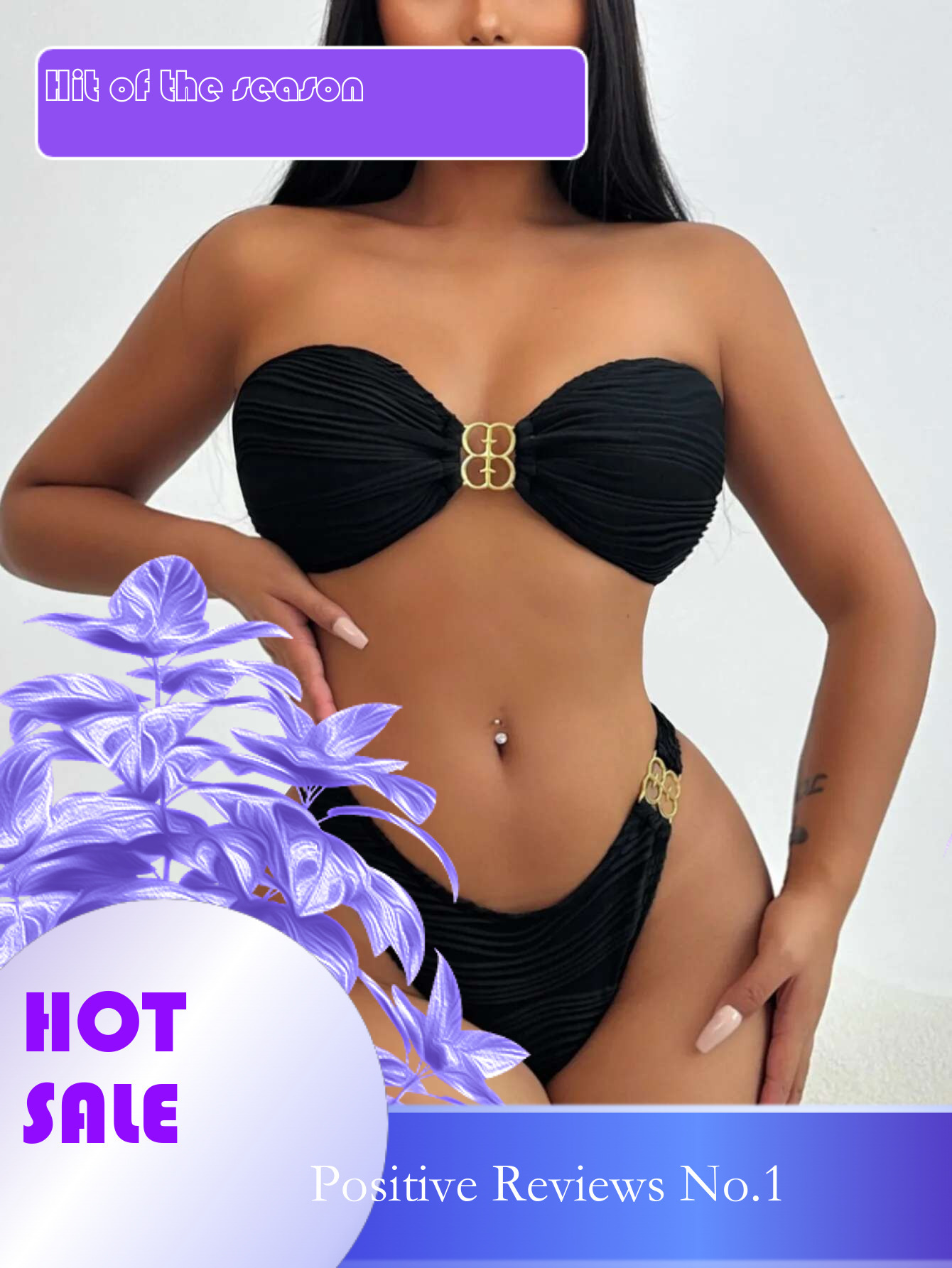 Dongdumaoyi Sexy Bandeau Bikini Set Women Metal Ring Push Up Bra Micro Swimsuit Beach Vacation Backless Bathing Suit Triangle Swimwear