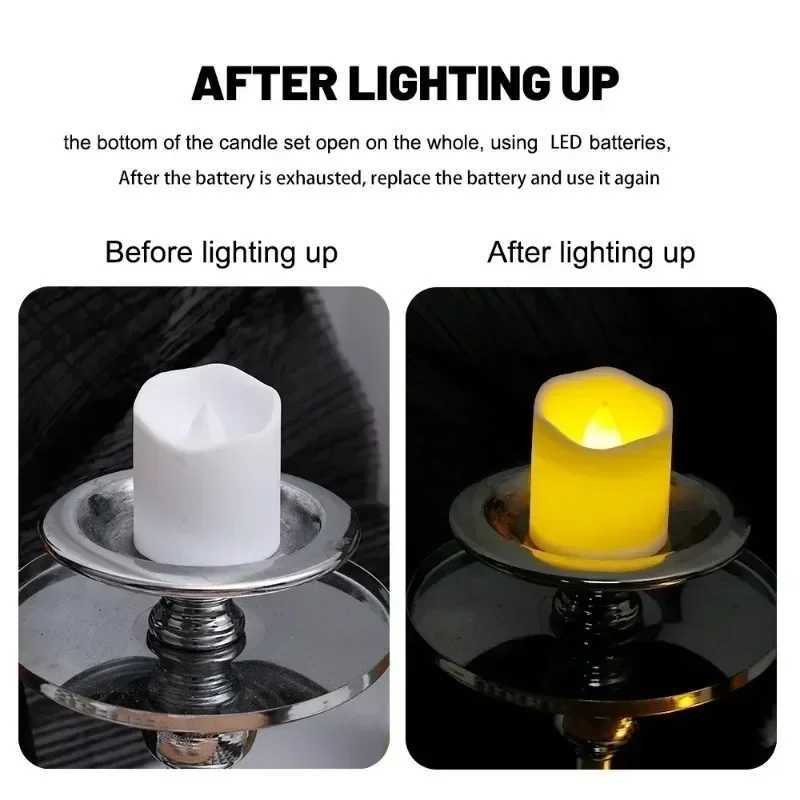 24/1Pcs LED Electronic Candles Light Battery Operated Flameless Flickering Tea Lights Table Candle Lamp Wedding Party Decor Lamp W251107