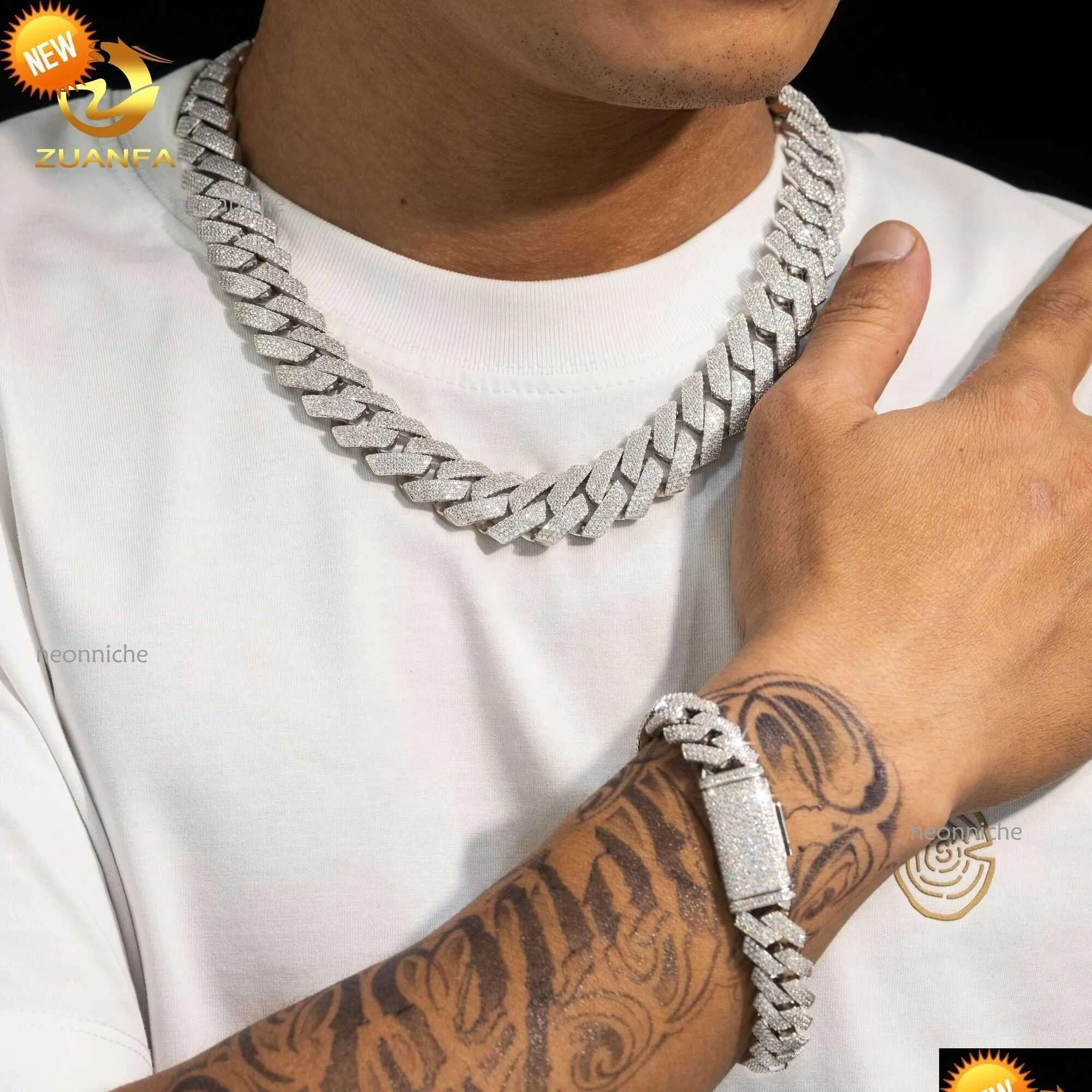 Pendant Necklaces Iced Out Jewelry Vvs Dias Custom Necklace Hip Hop Sier Cuban k Chain Moissanite Drop Delivery Pendants Ot7Ul