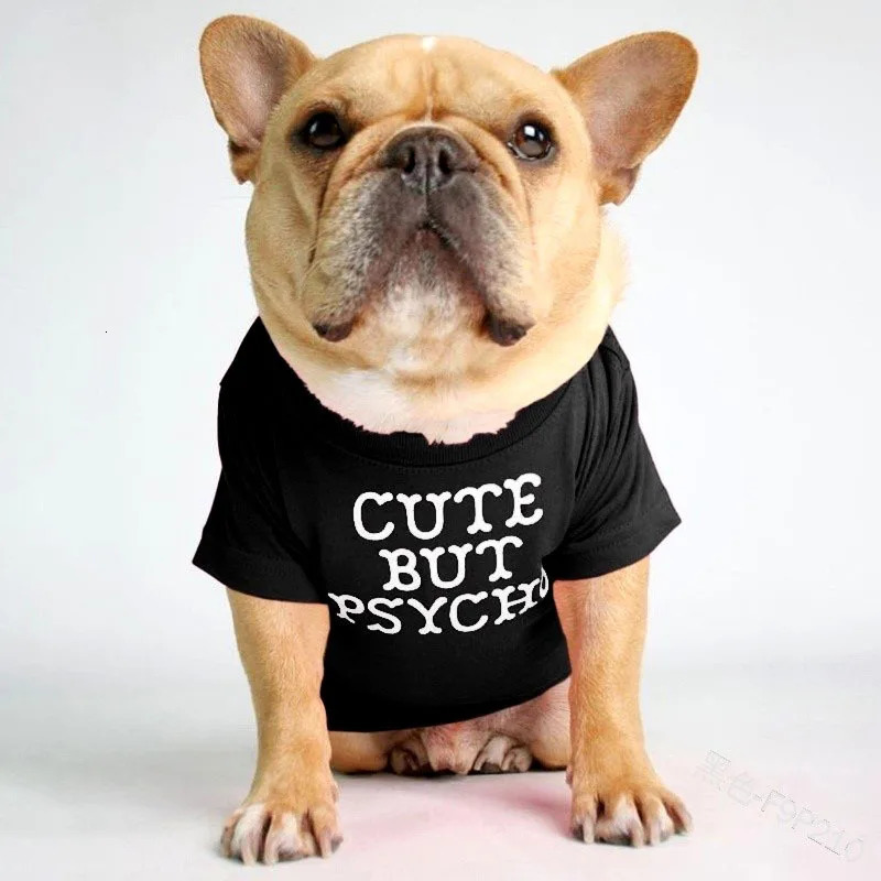 Big Size Letters Printed Summer Dog T-shirt Pure Cotton Dog Clothes For French Bulldog Soft Breathable Pet Costume Fashion 250407