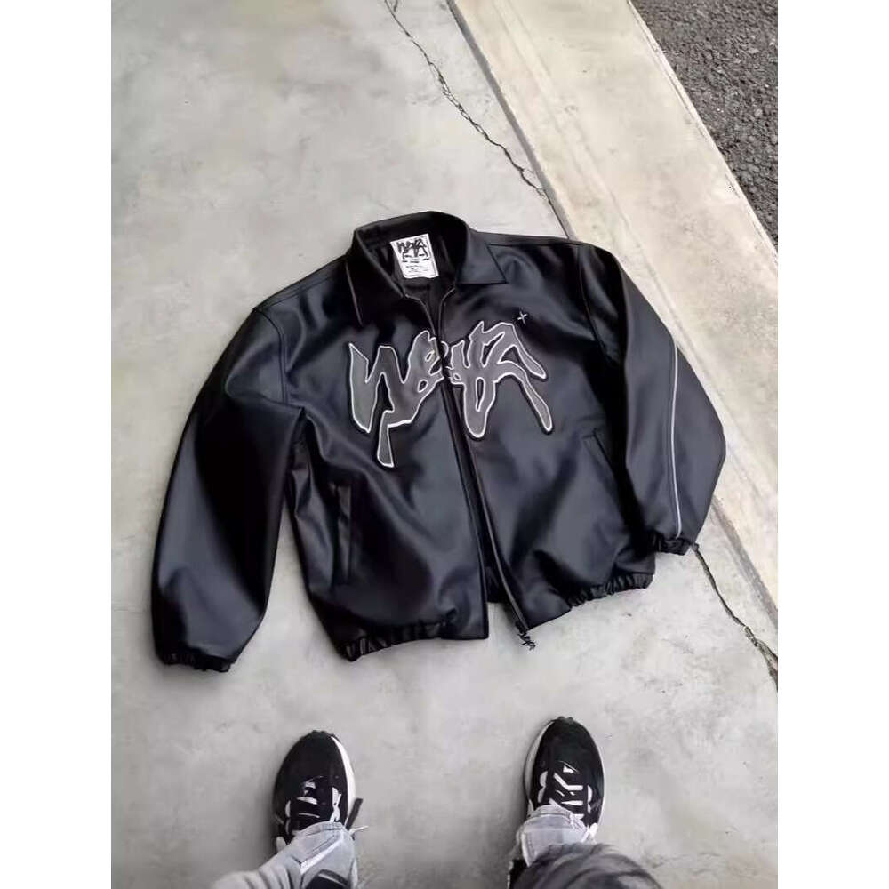 China-Chic Autumn and Vibe Wind Motorcycle Leather Jacket Men's American Hiphop Winter Coat Fashion
