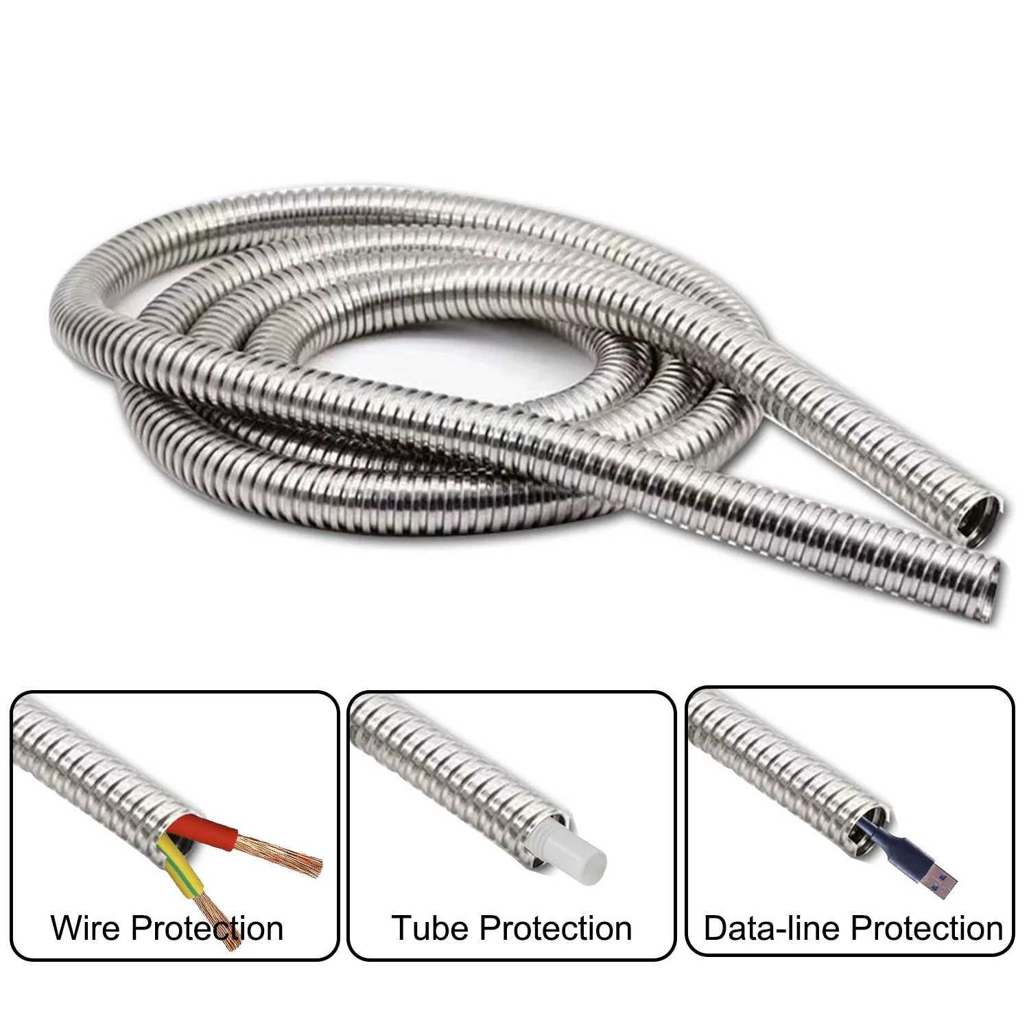 eter ID 4-20mm 304 Stainlesss Steel Metal Thread Cable Hose Tube ible Soft Pipe Sle Protection Replacement Accessories Y251107