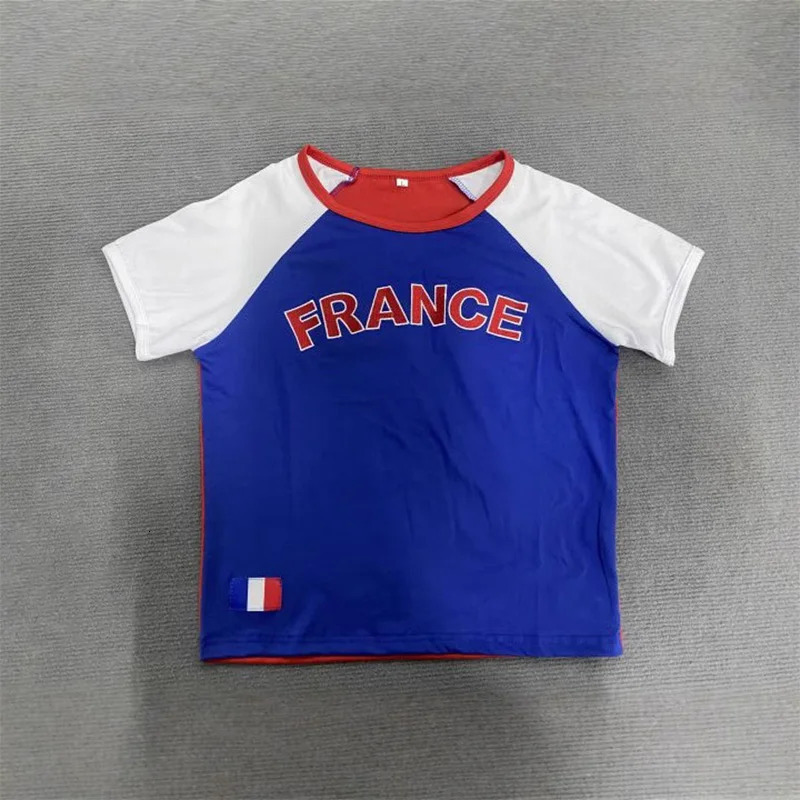 Summer Franc Letter ed Shorts Y2K Blue Weight Loss Womens Tshirt Fashion Trend Street Top Clothing 250407