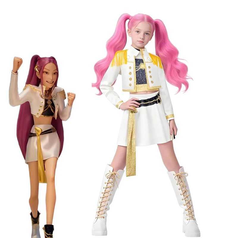 Kids K-Pop Rumi Zoey Mira Demon Hunters Cosplay Costume for Girl Halloween Carnival Comic-con Stage Role Play Clothes Outfits Z251107