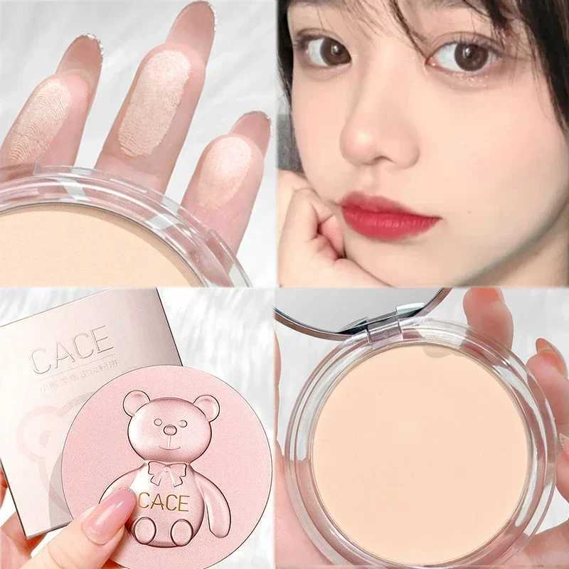 Cute Bear Matte Press Powder Oil Control Matte Basic Bright Makeup Powder Breathable Waterproof Durable Facial MakeupXJ250407