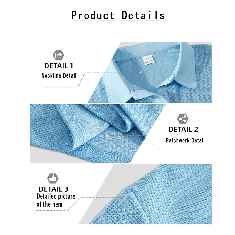 2025 summer polo shirt button waffle men's t-shirt sports polo shirt m096