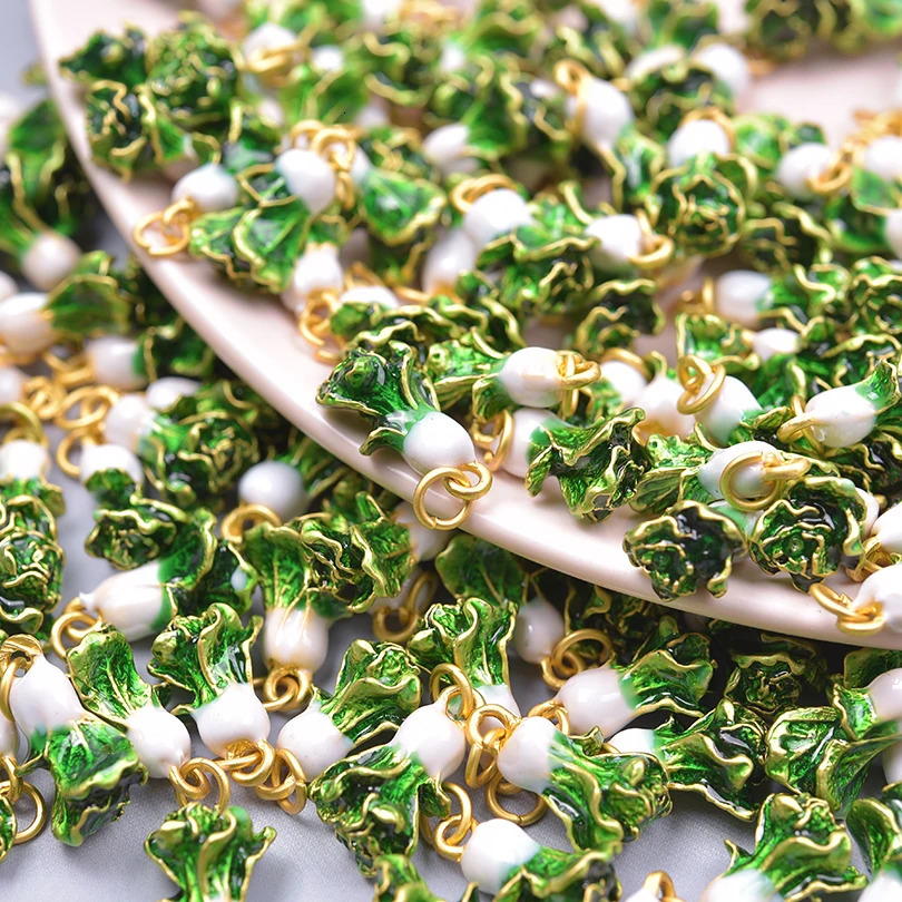 4 pieces of threedimensional goldplated fruit and vegetable flower enamel charm used for jewelry making alloy egg factory candy pendant bracelet 25032