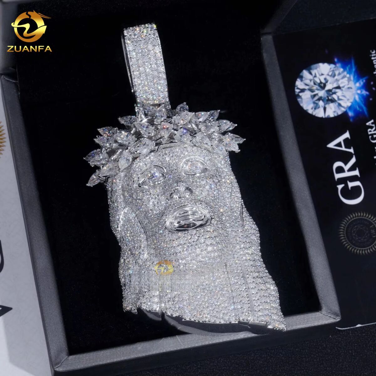 Exquisite Big Piece 3D Jesus Pendant Moissanite Pendants Iced Out Dias custom moissanite pendant Religious Jewelry