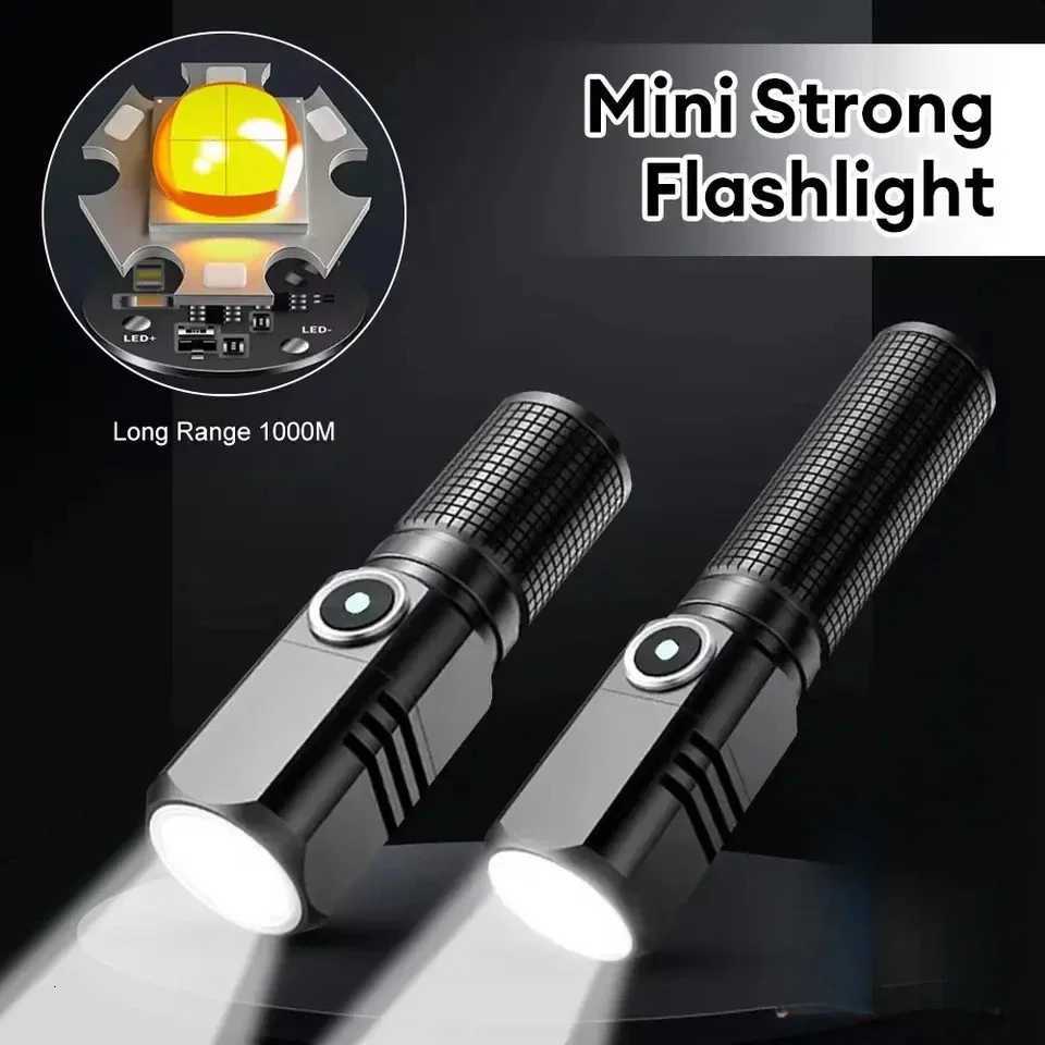 Super Bright MINI XHP50 LED Flashlight USB Torch Rechargeable Zoom Fishing Lantern Powerful 3 Lighting Mode Camping LampW251106