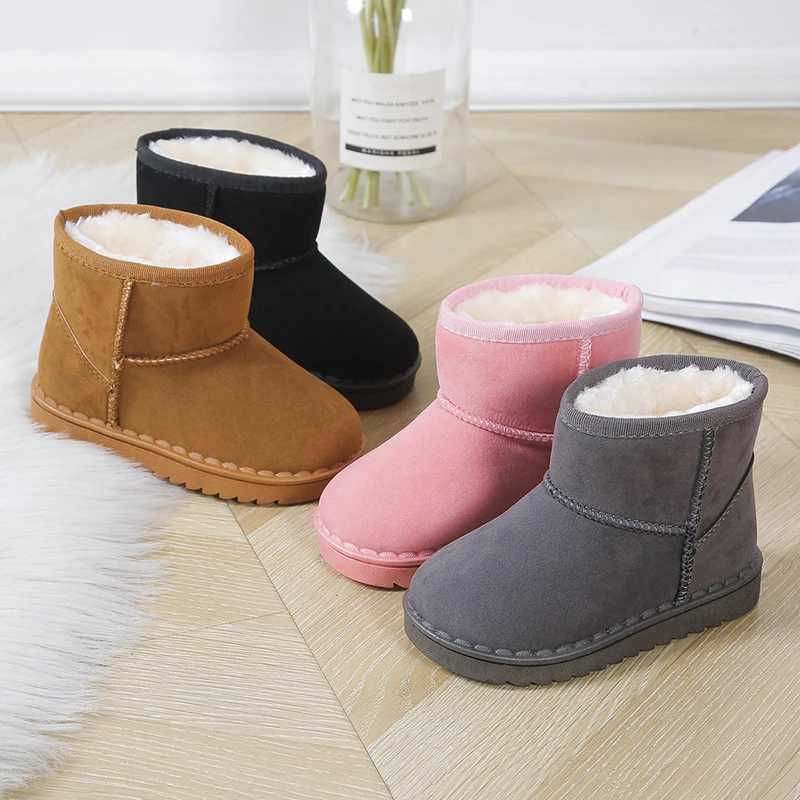 Children Snow Boots for Boys Girls Little Toddler Kids Thermal Boots Ankle Warm Classic Suede Flock Fabric Fashion Autumn Winter L251107