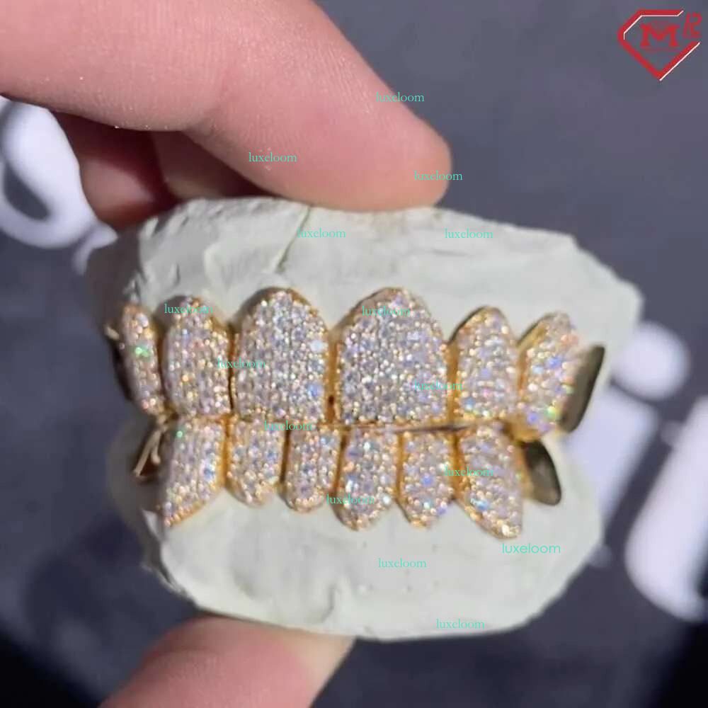 VVS Moissanite Gold-Plated Sterg Sier Grills - Stylish Iced Out Hip Hop Accessory for Rappers