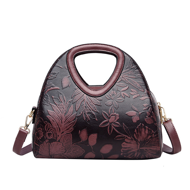 Ethnic Style Handbag Women's Retro Fashion PU Leather Dumpling Bag Single Shoulder Crossbody Designer Bag