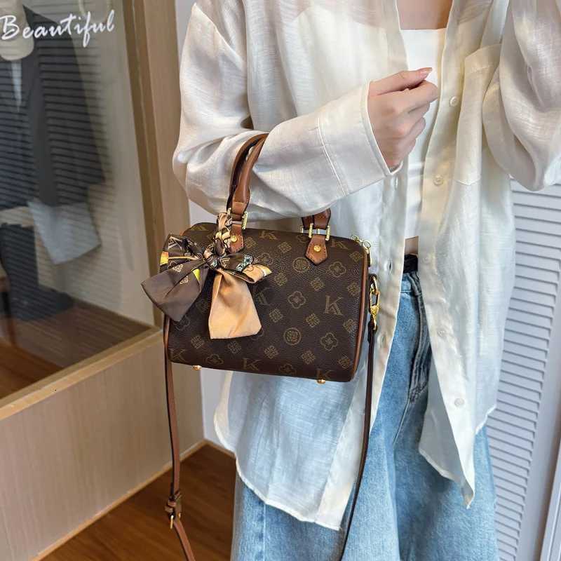 2025 Designer-Inspired Pillow Boston Bag for Monogram Print Adjustable Crossbody Strap Vintage Shoulder Purse with Top HandleW251106